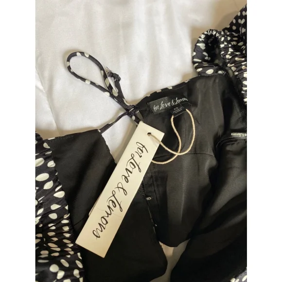 For Love and Lemons Kat Long Sleeve Corset Top Polka Dot XS NWT - Picture 5 of 8